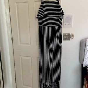 Black and White Stripe Jumpsuit